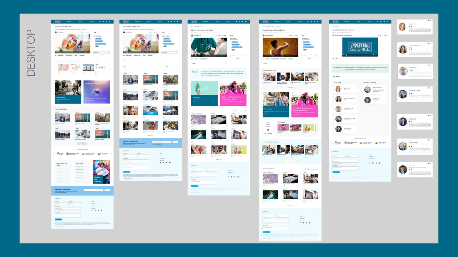 Understand the Science high fidelity wires for the website&#39;s redesign.