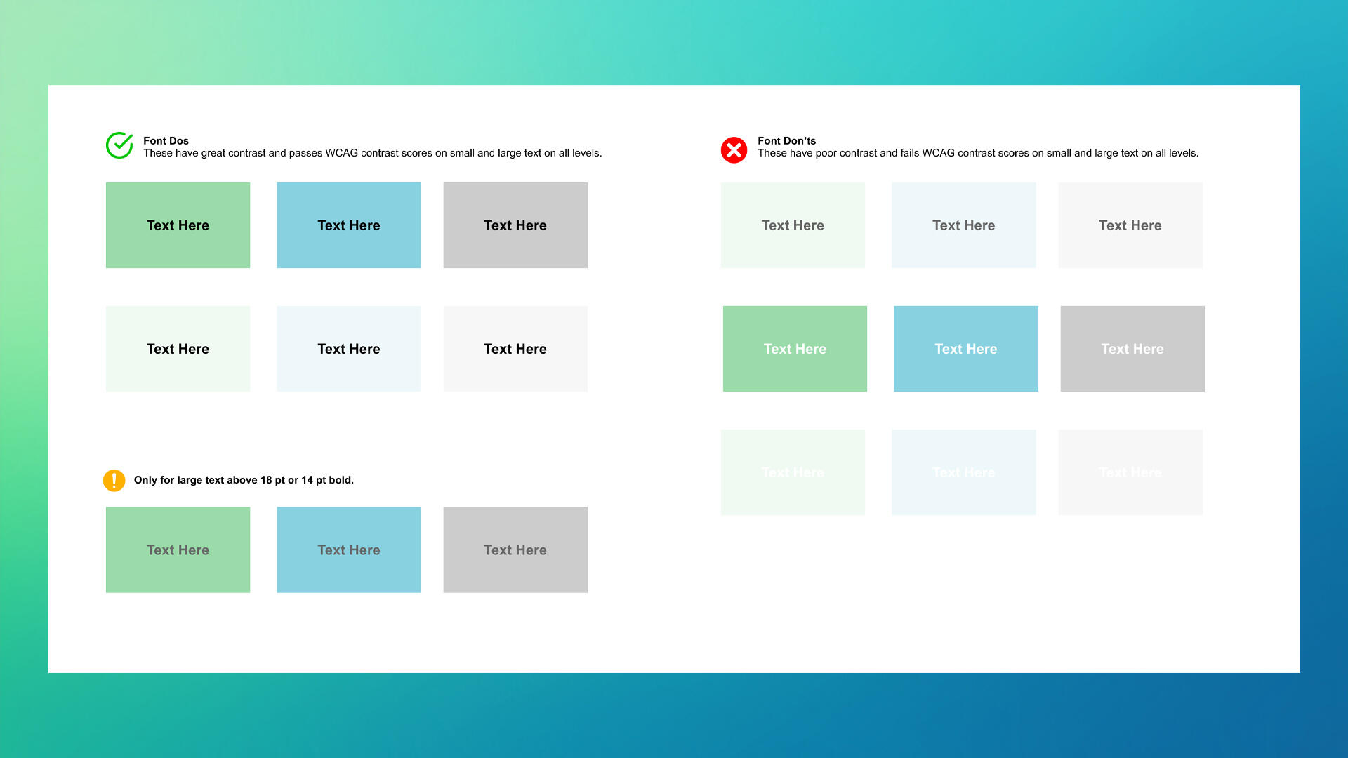 Text visibility check with EqualPrices brand colors, showing what the team can and cannot do.