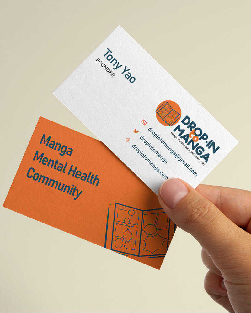 Logo of Tayware on a muted blue business card background.