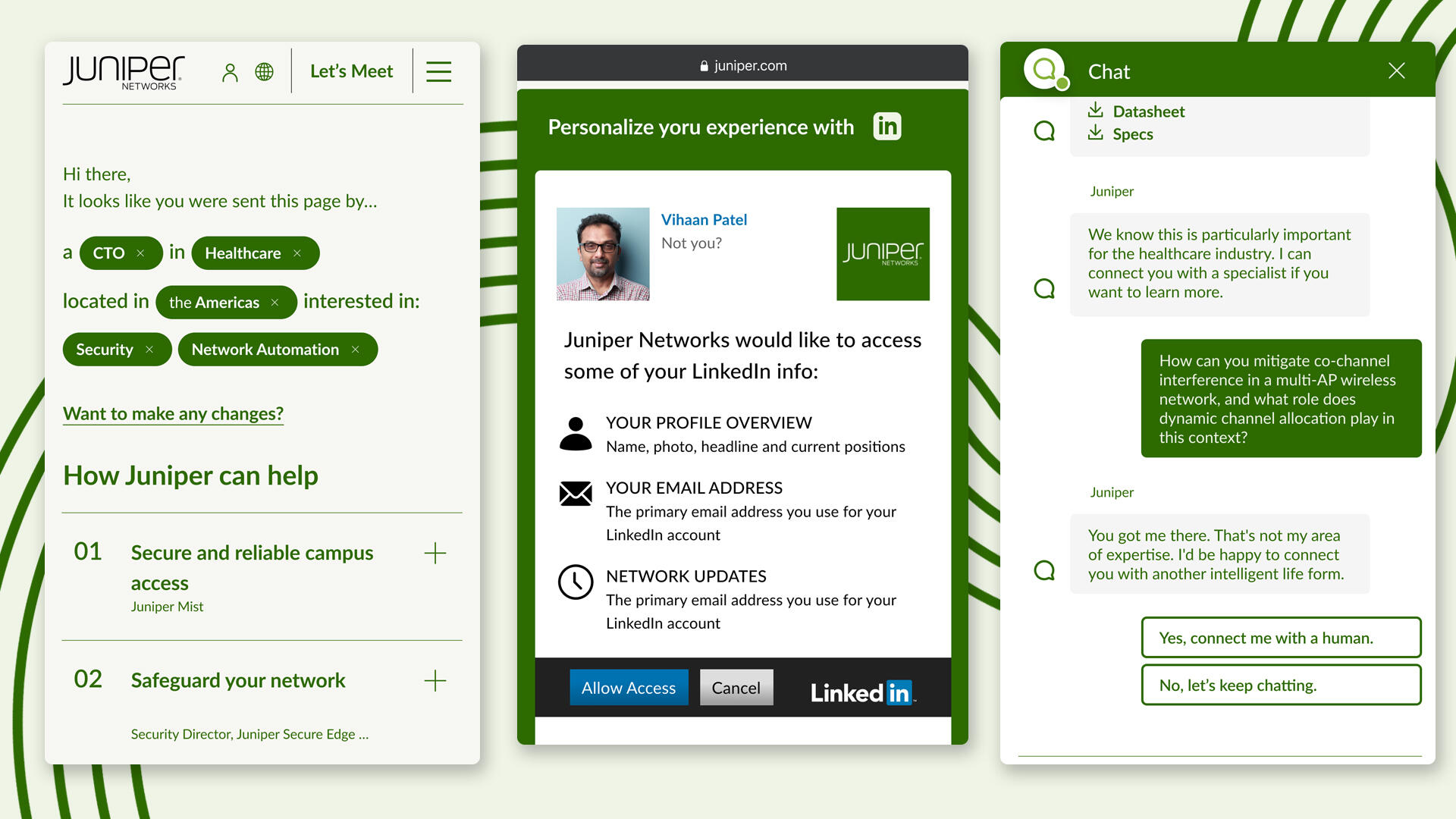 Key features from the SME&#39;s user journey, with what the decision maker shared with him to the SME interacting with the chat bot.